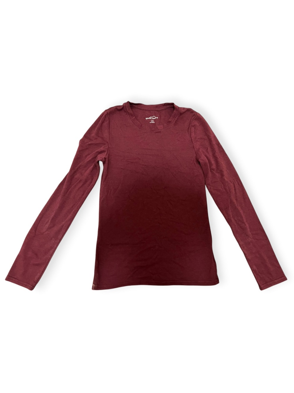 Eddie Bauer Long Sleeve Crew Neck T-Shirt Small Maroon